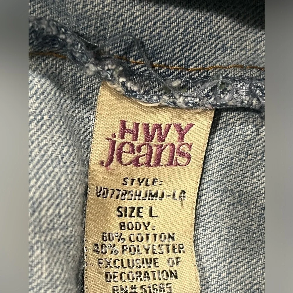 Highway Blue Jeans jacket, DISTRESSED WOMEN SIZE L